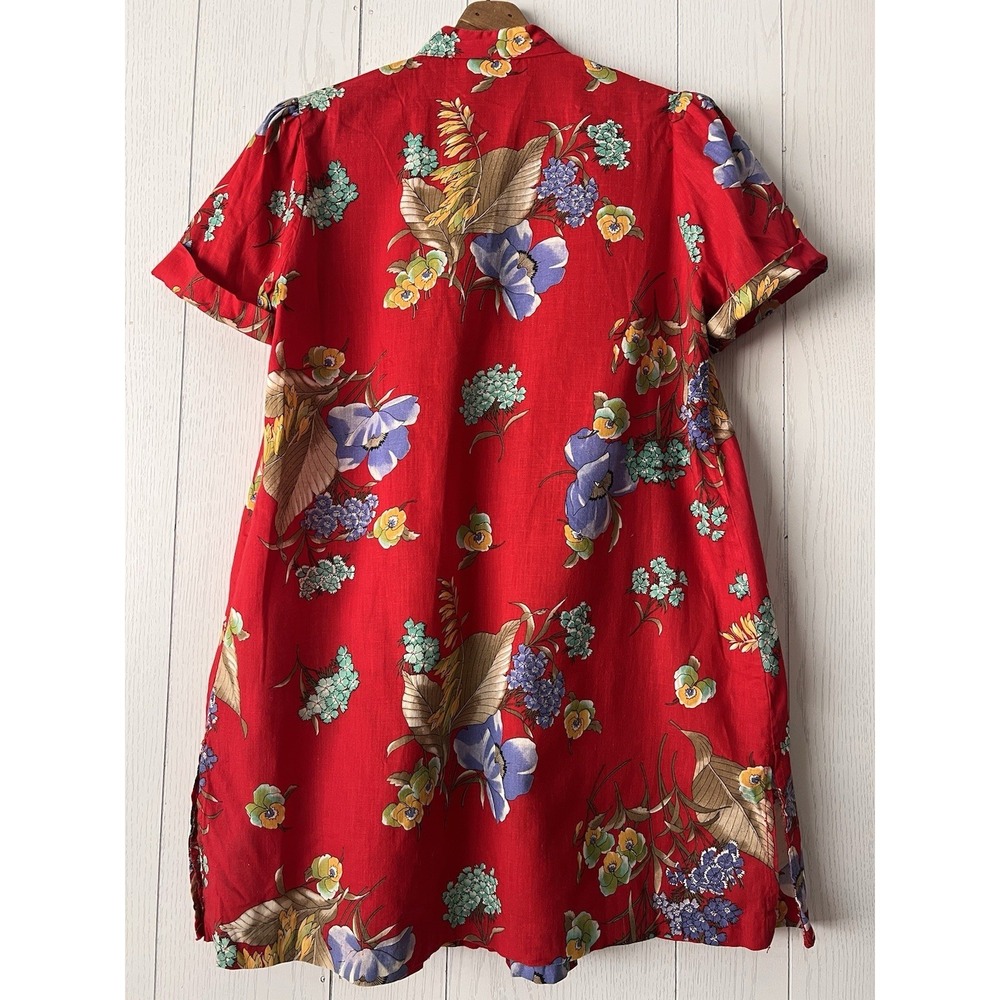 Vintage 70's Hawaiian Womens Tunic Cotton Gauze Shirt Dress S/M Toni Lynn Top - Picture 4 of 16